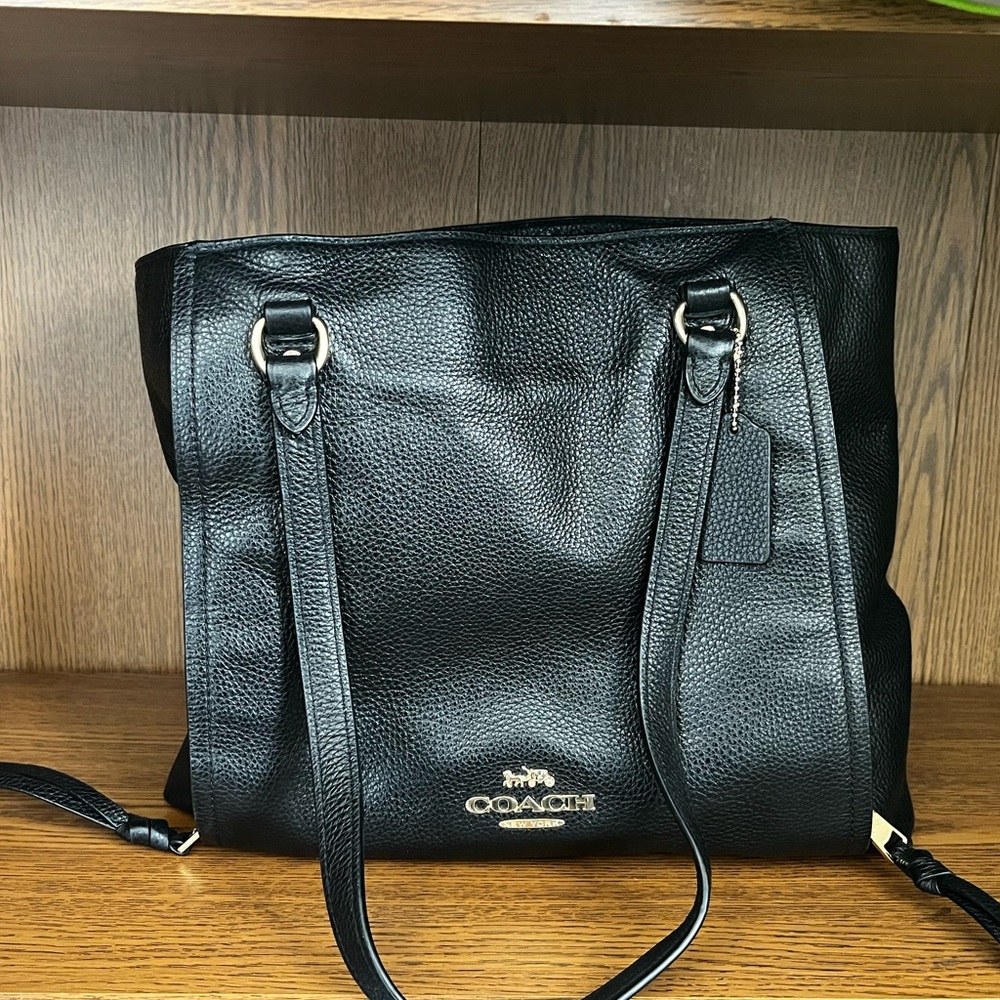 Coach Double zipper leather Tote Bag